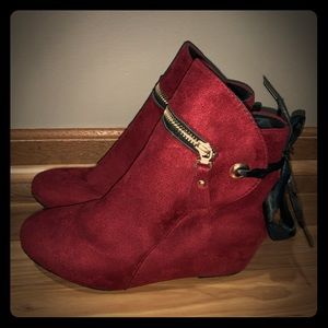 Suede Wedge Booties!